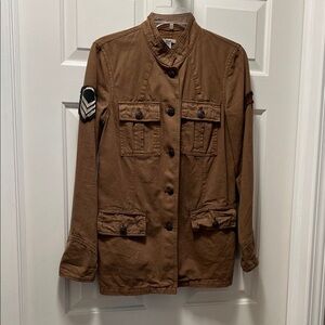 Ecote Tan Utility Jacket with Patch Details
